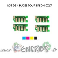 EPSON Lot de 4 Puces NOIR+ COULEUR Toner AcuLaser CX17