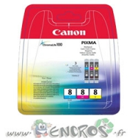 Pack 3 Cartouches Canon CLI8 C/M/Y
