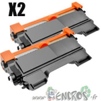 Pack 2 Toners Compatibles Brother TN-2220 noir
