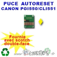 Puce Auto-Reset Canon  CLI551 jaune