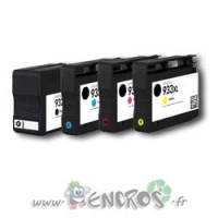 Eco Pack 4 Cartouches compatibles HP 932-933