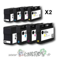 Eco Pack 8 Cartouches compatibles HP 932-933