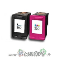 Eco Pack 2 Cartouches Compatibles HP300XL Noire Et Couleurs