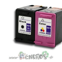Eco Pack 2 Cartouches Compatibles HP901XL Noire Et Couleurs