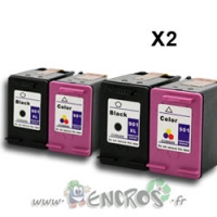 Eco Pack 4 Cartouches Compatibles HP901XL Noire Et Couleurs