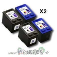 Eco Pack 4 Cartouches Compatibles HP56 et HP57 Noire Et Couleurs
