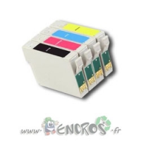 Ecopack 4 Cartouches compatibles de qualite Encros EP111-EP114 NOIR ET COULEUR