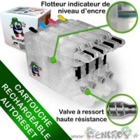 Cartouche Rechargeable pour Brother LC1220-1240-1280 - Pack X4 Vides