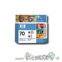 HP 70 - Tete d'impression Noir Mat / Rouge C9409a