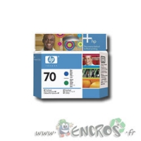 HP 70 - Tete d'impression Bleu / Vert C9408a