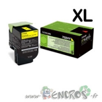Toner Lexmark 70C2MY0 Jaune grande capacite