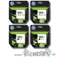 Pack HP 304XL - Pack de  Cartouches d'encre HP 304XL Couleur et Noire X2