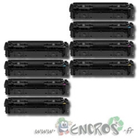 Pack Toner Compatible HP 203X Couleur Et Noir Grande Capacité x2