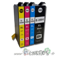 Epson T35 - Pack de 4 Cartouches Compatibles T3596XL Noir et Couleurs