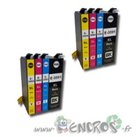 Epson T35 - Pack de 4 Cartouches Compatibles T3596XL Noir et Couleurs x2