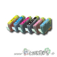 LOT de 6 cartouches compatibles 6 : 1 noir / 1 cyan / 1 magenta