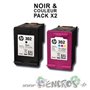 Eco pack 2 Cartouches HP302 Noire et Couleurs