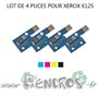 XEROX Lot de 4 Puces NOIR+ COULEUR Toner Phaser 6125