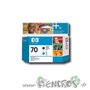 HP 70 - Tete d'impression Noir Mat / Cyan C9404a