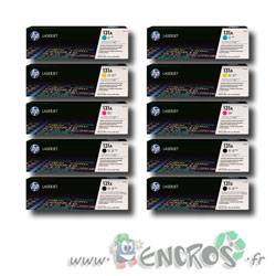 HP 131A - Lot de 5 Toners HP 131A X2