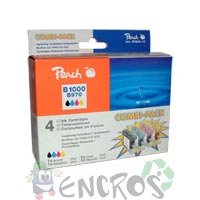 Top qualite - Pack de 4 cartouches Peach noir & couleur - Encre