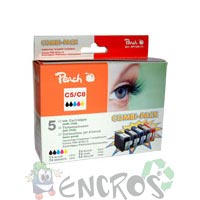 Top qualite - Pack de 5 cartouches Peach noir & couleur avec puc