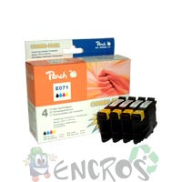 Top qualite - Pack de 4 cartouches Peach noir & couleur - Encre