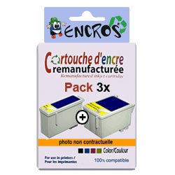 PRIX KO : pack de 3 cartouches compatibles noirs et couleur pour