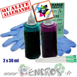 Kit Encre 2x30ML MAGENTA+CYAN LIGHT universelles pour EPSON
