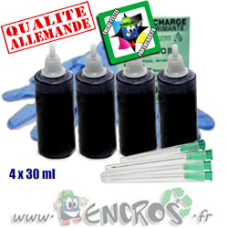 Kit Encre 4x30ML NOIR universelle pour CANON