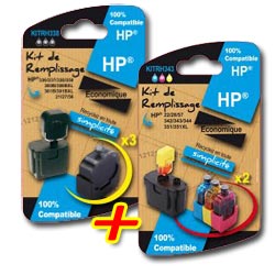 Pack 2 Stations de recharge facile noir et couleurs pour Hp300..