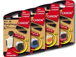 Pack 4 stations de recharge facile noir/couleur pour Canon 526
