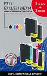 Eco Pack 5 cartouches pour EPSON 2X T0711 et 1xT0712/713/714