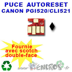 Puce Auto-Reset Canon CLI521 noire