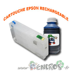 Cartouche Rechargeable Vide EPSON T7012 Cyan + Flacon d'Encre