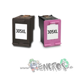 HP 305XL- Pack Cartouches d'encre Compatibles HP 305XL