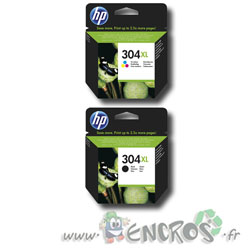 Pack HP 304XL - Pack de Cartouches d'encre HP 304XL Couleur et Noire