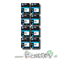 Pack HP 903 - Pack de Cartouches d'encre HP 903 Couleurs et Noire x2