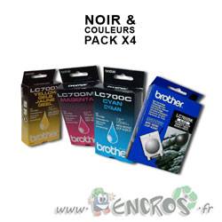 Eco pack 4 Cartouches Brother LC700 Noire et Couleurs