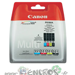 Pack 4 Cartouches CANON CLI-551