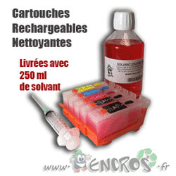 Rechargeables CANON CLI521/PGI520 nettoyantes Au Solvant Encros
