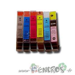 LOT de 6 cartouches compatibles 6 : 1 noir / 1 cyan / 1 magenta