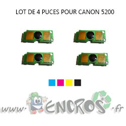 CANON Lot de 4 Puces NOIR+ COULEUR Toner LBP 5200