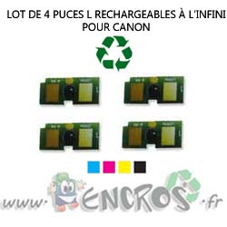 Canon Lot de 4 Puces NOIR+ COULEUR Toner Série L