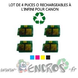 Canon Lot de 4 Puces NOIR+ COULEUR Toner Série O