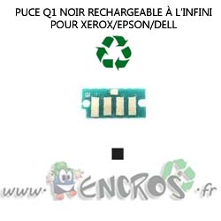 Xerox/Epson/Dell Puce Rechargeable Toner Black Série Q1