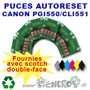 Lot de 6 Puces Auto-Reset CANON COULEURS+NOIR CLI551/PGI550 - visuel 2