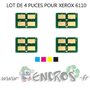 XEROX Lot de 4 Puces NOIR+ COULEUR Toner Phaser 6110 - visuel 2